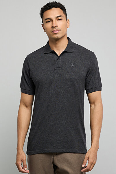 R&B Textured Polo T-Shirt with Short Sleeves
