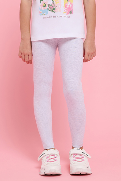 R&B Solid Leggings with Elastic Waist