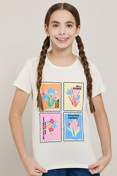 R&B Printed T-Shirt with Crew Neck and Short Sleeves