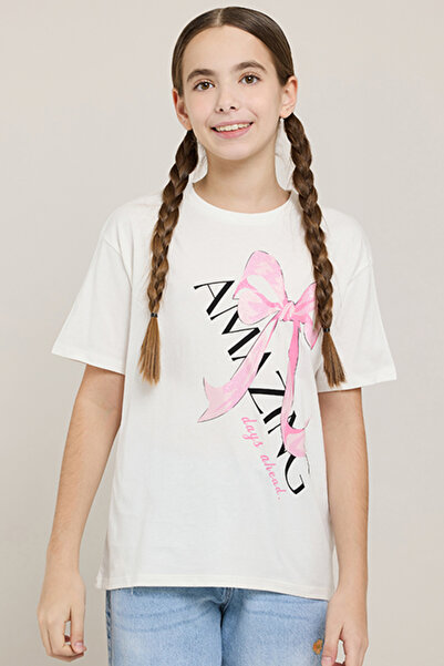 R&B Printed T-Shirt with Crew Neck and Short Sleeves
