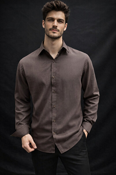 Cansay Giyim Men's Tencel Shirt Comfortable Fit Breathable Soft Fabric