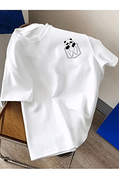 yiou trendy clothing تي شيرت يونيسكس بطباعة الباندا، قميص أساسي بياقة دائرية ...