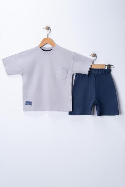 ZİMEXİ 3-4-5-6 Years 100% Cotton Pocket Detail Embroidered Shorts for Boys