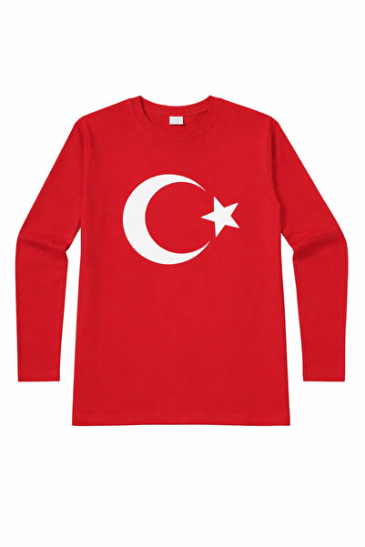 HER ŞEY NOTA www.herseynota.com Παιδικό μακρυμάνικο κόκκινο μπλουζάκι με στάμ...