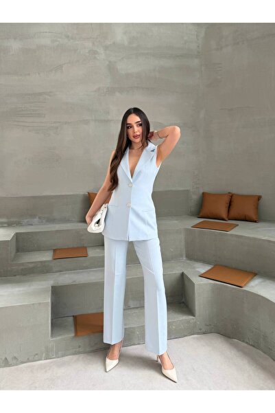 D'RECCY Γυναικείο Σετ Παντελόνι και Σακάκι με Λεπτομέρεια στα Κουμπιά