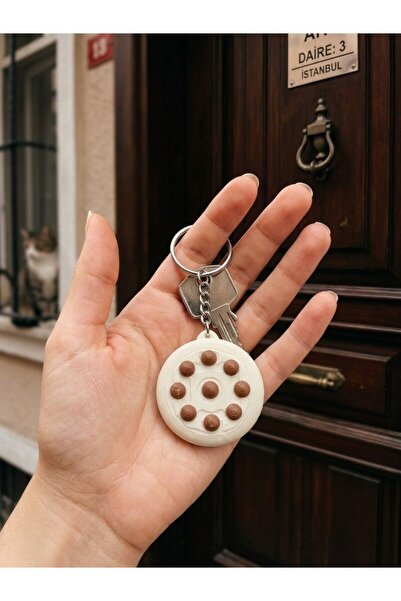 2 Adet Bisküvi Figürlü Dekoratif Anahtarlık Kurabiye Anahtarlık Cookie Anahtarlık Çanta Süsü