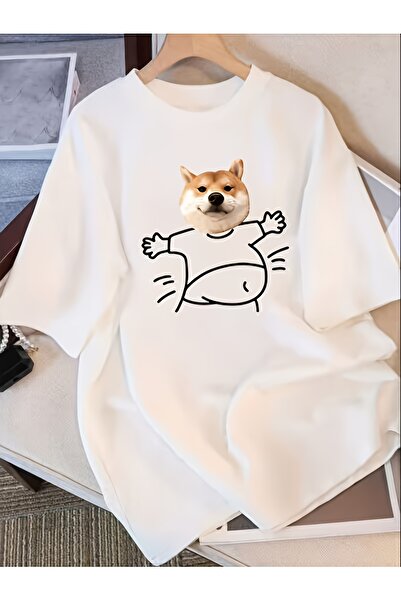 yiou trendy clothing تي شيرت نسائي نقي بأكمام قصيرة بتصميم مميز وطباعة أنيقة