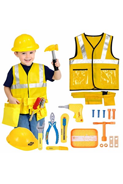 Printisor Costum Inginer Constructor Copii, ONE SIZE, Set Complet cu Vesta 46...
