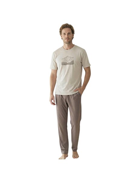 ROYAM طقم بيجامة صيفي بأكمام قصيرة من القطن الممشط 100% للرجال من Donwear 260...