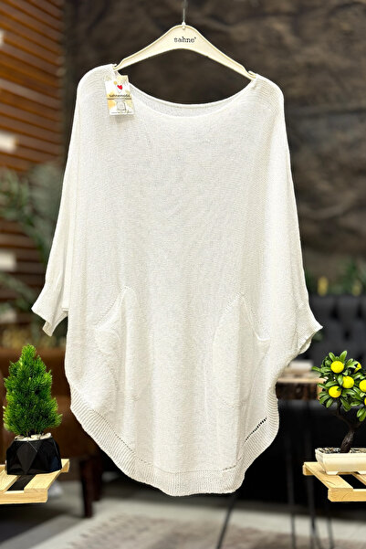 sahnemoda Yarasa Çift Cepli Merserize Tunik Bluz
