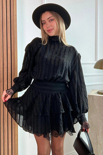 Butik Modana Mini Etek Katlı Elbise