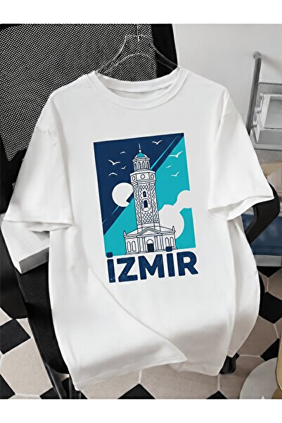 yiou trendy clothing تي شيرت إزمير المطبوع الفاخر كبير الحجم