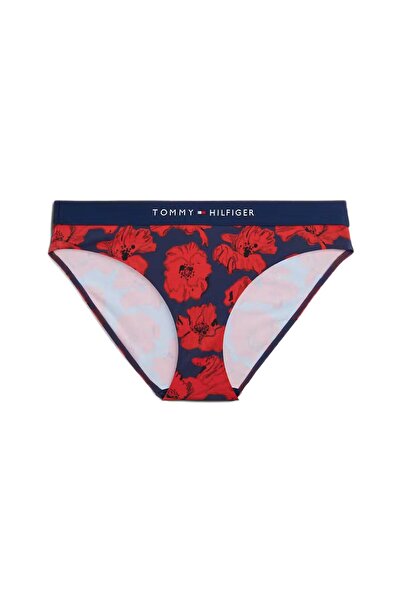 Tommy Hilfiger Kadın Kırmızı Desenli Bikini Altı UW0UW06371