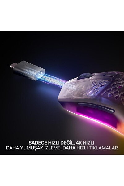 SteelSeries Aerox 3 Wireless Gen 2 - Shadow 4K Kablosuz Gaming Mouse