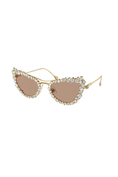Swarovski SWE70114022/6356 Kadın Güneş Gözlüğü Gold Metal Çerçeve Kahverengi ...