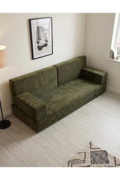 BAKIRÖZÜ HOME Premium Fitilli Kadife Kumaş, Modüler Dinlenme Koltuğu , Yer Ya...