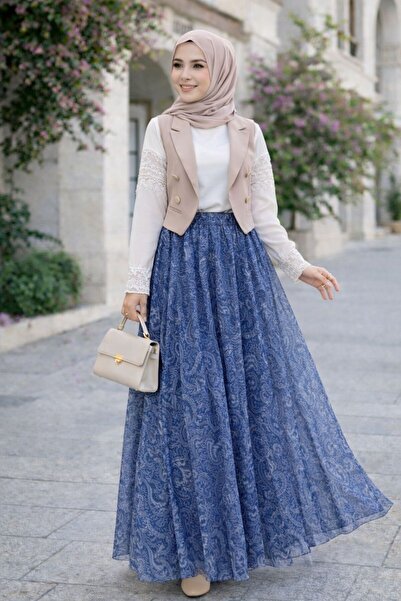 Sfg Life Moda Λιτή φούστα - Μπλε - Μακρύ