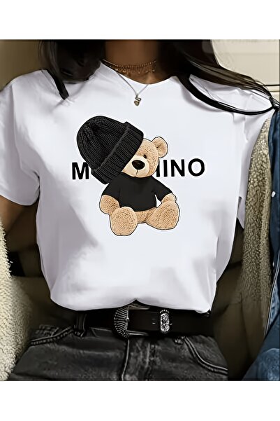 yiou trendy clothing تي شيرت أساسي جديد بنمط دب مطبوع للربيع والصيف للرجال