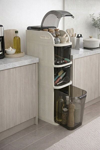 Alezy Slim XL Üç Çekmeceli Dekoratif Depolama Dolabı