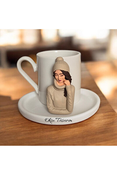 oksukokulutaş Girl in a Hat Turkish Coffee Cup