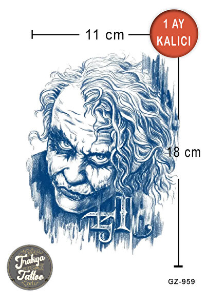 Trakya Tattoo 1 Ay Kalıcı Dövme Yarım Kol Joker Geçici Dövme
