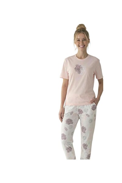 ROYAM Donwear Γυναικείο σετ πιτζάμες με κοντά μανίκια από 100% βαμβάκι