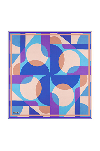 Bursa İpek Μεταξωτό μαντήλι Saks Denge Desen με σχέδιο