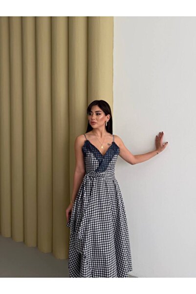 GAMZE ALPTEKİN Γυναικείο φόρεμα μάξι με διπλό γιακά και ποικιλόχρωμο σχέδιο, ...