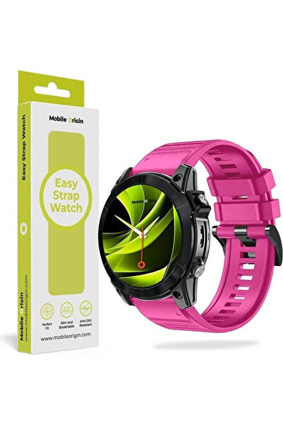 Mobile Origin Εύκολο στην εφαρμογή Λουράκι Σιλικόνης για Ρολόι Garmin 26mm Ροζ