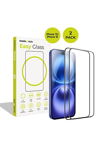 Mobile Origin EasyGlass iPhone 15/iPhone 16, σετ 2 τεμαχίων