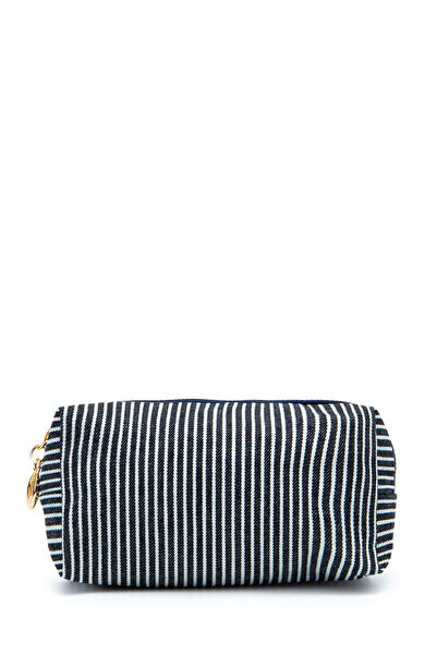 minebag ZC254 Buzi Υφασμάτινη Γυναικεία Τσάντα Μακιγιάζ Μπλε Ριγέ