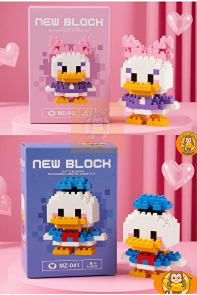 Bricks Daisy & Donald Temalı 2’li Mikro Blok Seti - Hediye Seti Figür Yapım B...