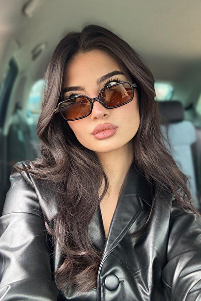 happy line Brown Square Brown Square Sunglasses