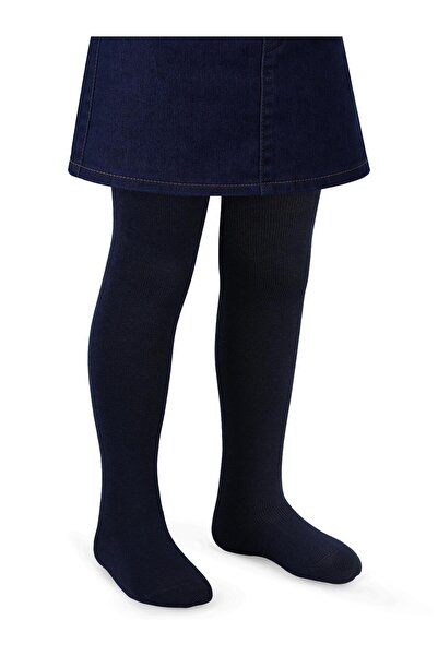 Civil Girls Plain Patterned 3-11 Years Old Children's Girls' Pantyhose - Navy...