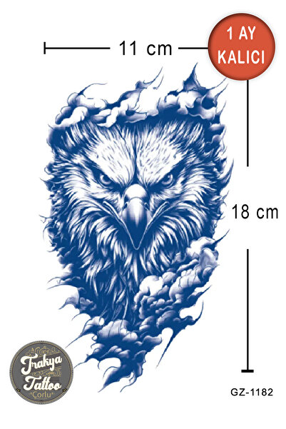 Trakya Tattoo 1 Ay Kalıcı Dövme Yarım Kol Kartal Geçici Dövme