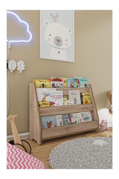 Woodcept. Montessori Mdf Çocuk Kitaplığı-Yer kitaplığı