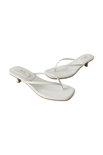Tkees Women's Mini Heel Flip-Flops White Slippers