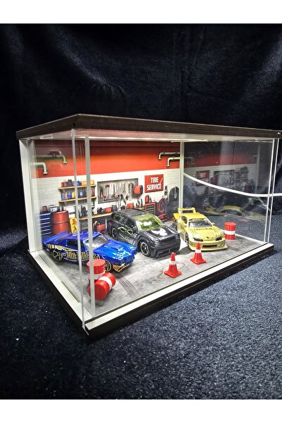 fabrikahşap Dekoratif Kayar Kapaklı 1/64 1/38 Diorama Model Araba Standı Usb ...
