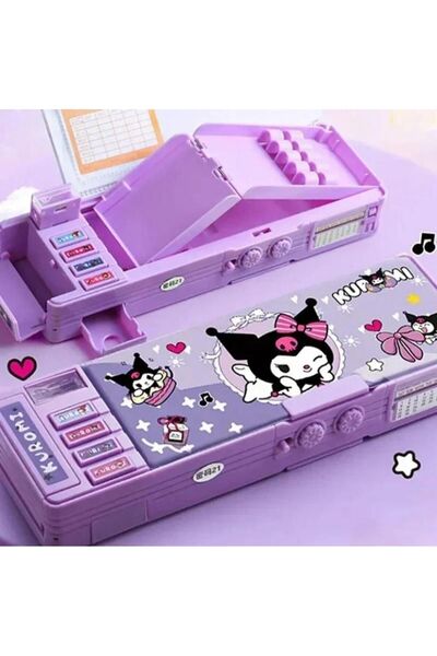 handanca Kuromi Çok Fonksiyonlu Şifreli Kalem Kutusu (MOR) Kalemlik Sanrio Ku...