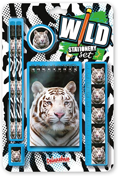 Deluxebase Wild Stationery Set - White Tiger
