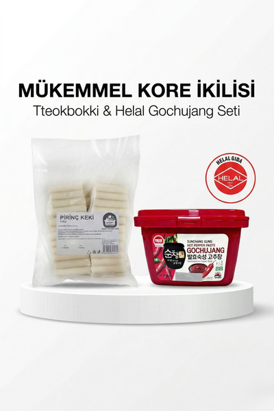 HAEPYO Tteokbokki Kore Pirinç Keki 1 kg ve Helal Gochujang 500 gr Set