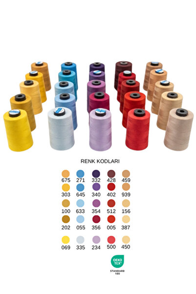 Lider İplik 120 Numara Polyester Dikiş İpliği - 25'li Adet RainBow Serisi