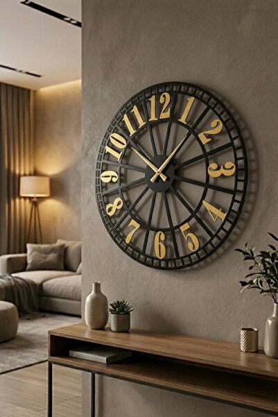 handanca Siyah Renk Gold Sayılı Hediyelik Ahşap Dekoratif Farklı Desenli Ev H...