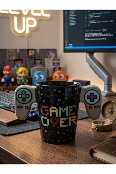 Dörtel Tedarik Game over Design Ceramic Mug with Handle