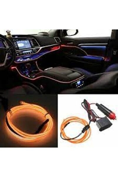 Xenon Bright Fir neon electroluminescent portocaliu de 2m pentru mașină, cu î...