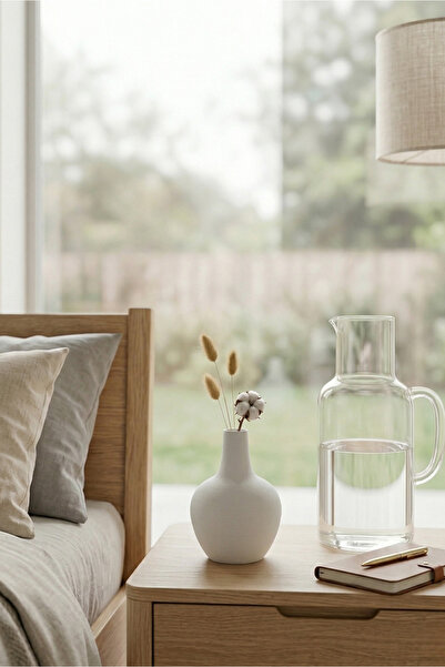 mutoz Minimalist Bohemian White Test Vase - Stone Powder Decorative Flower Va...