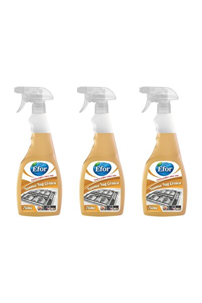 Efor Yanmış Yağ Çözücü 750 ml 3’lü Set | Mutfak Yağ Temizleyici Sprey