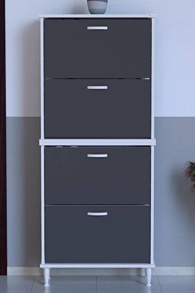 Modilayn Umay & Umay Ayakkabılık (72 cm) Ayaklı 4 Düşer Kapaklı 8 Raflı (5 Fa...