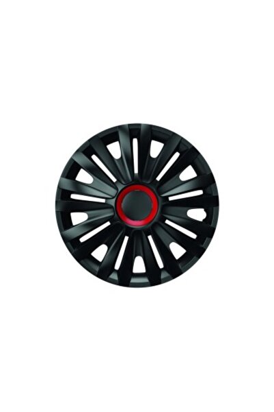 Xenon Bright Σετ 4 μαύρα καλύμματα τροχών 16 ιντσών με βασιλικό κόκκινο δακτύλιο