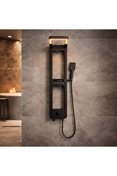 LOUMIRA Digital Square Led Display Water Massage Shower Stainless Steel Black...